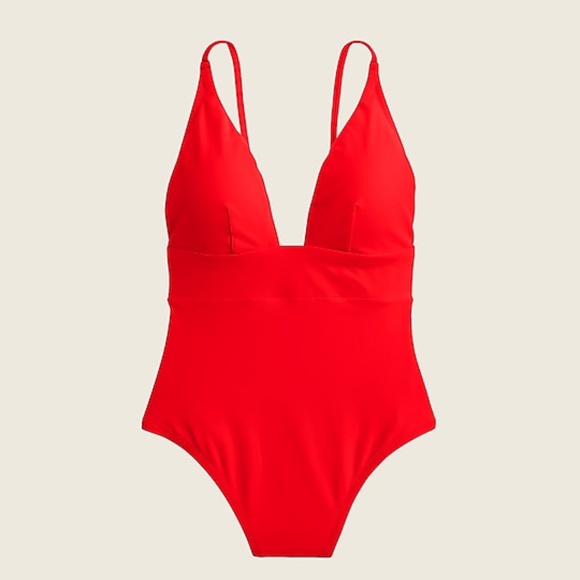 J. Crew Other - J Crew Deep V-neck french one-piece swimsuit in Bright Cerise 18